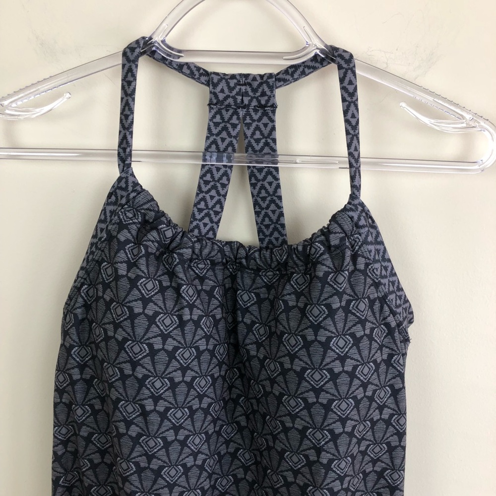 PrAna Quinn Dress is Charcoal Botanica Print - Picture 3 of 7